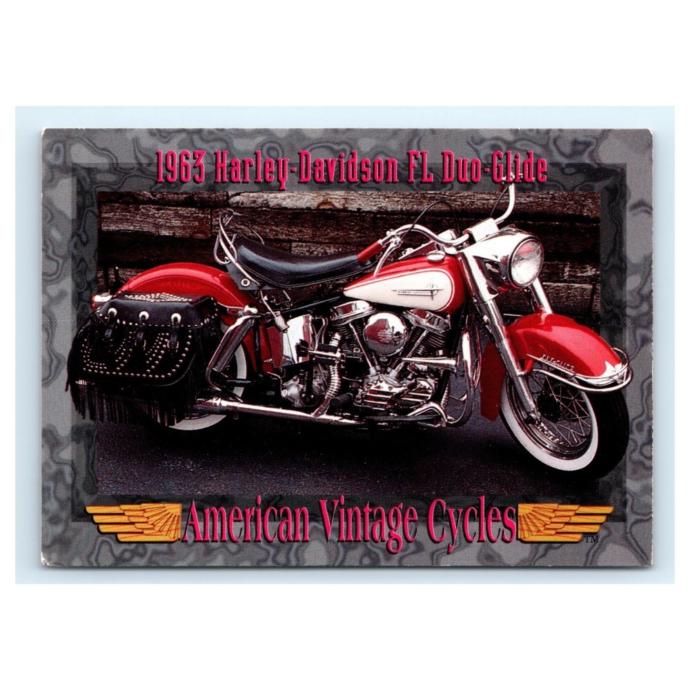American Vintage Cycles Card 1963 Harley-Davidson FL Duo-Glide Red Series II 148